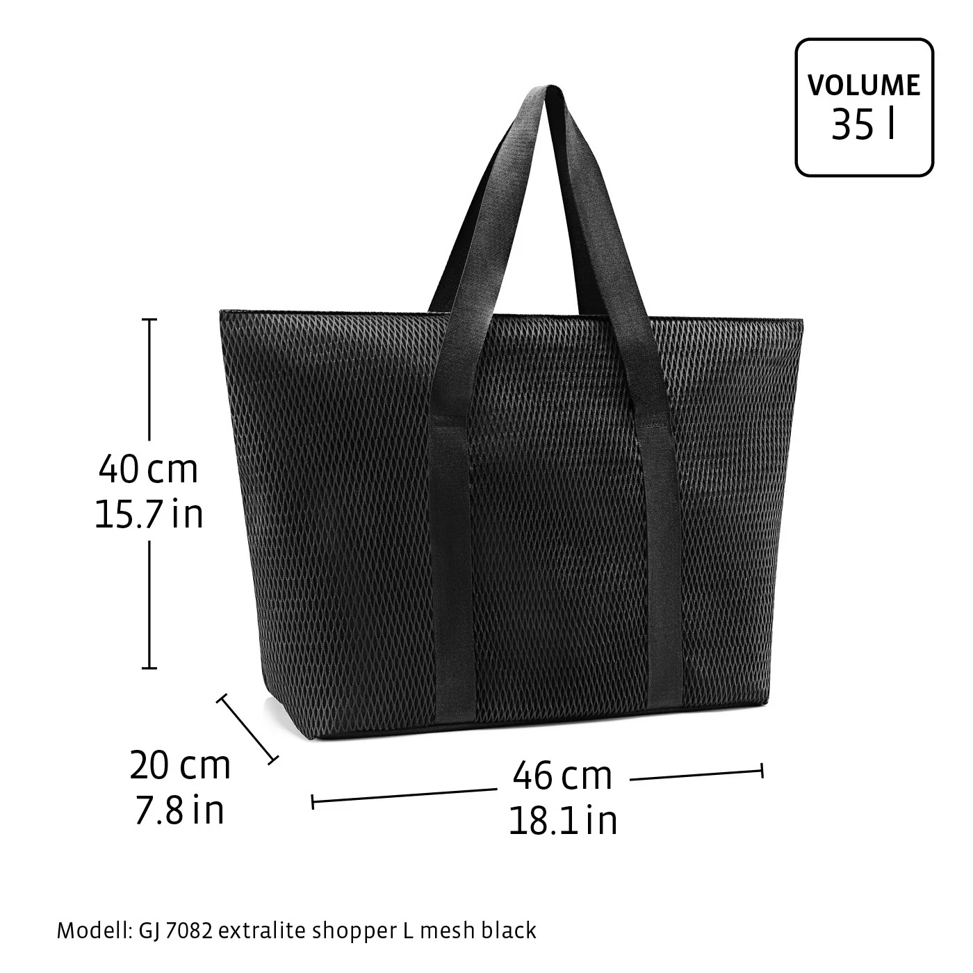 extralite shopper L mesh black - Image 10