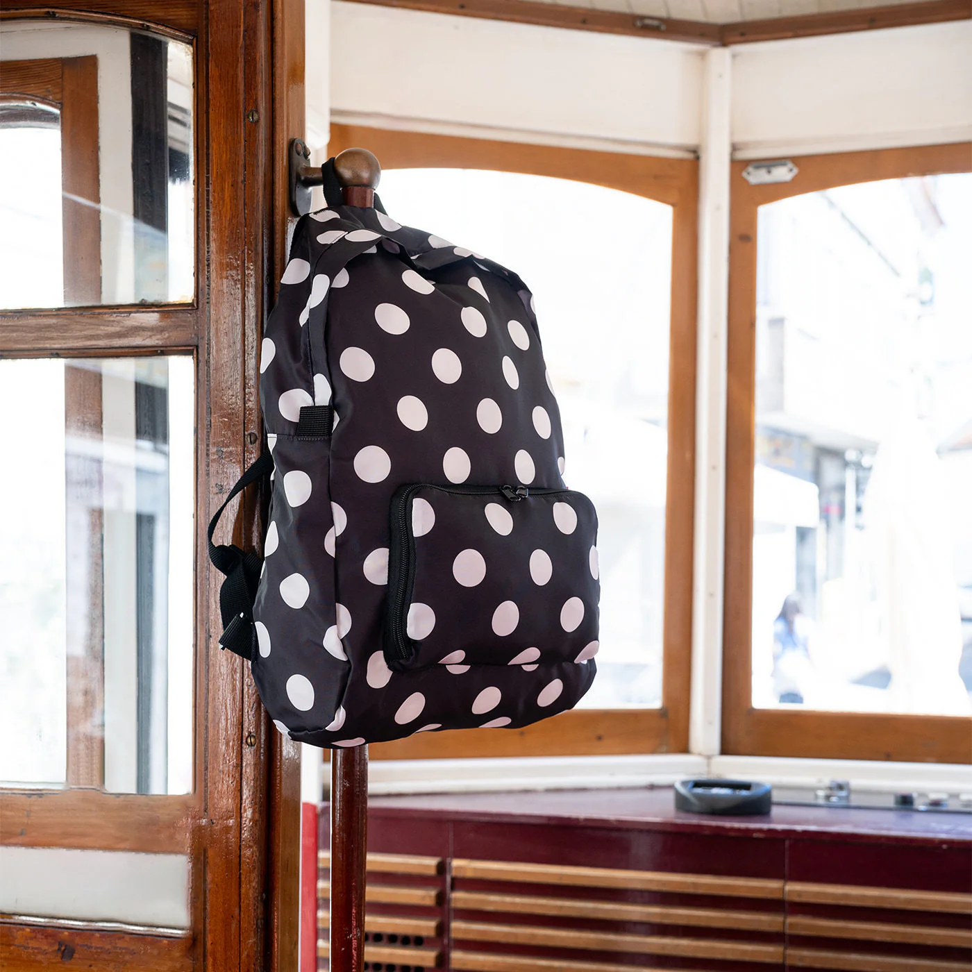 mini maxi rucksack dots white - Image 2