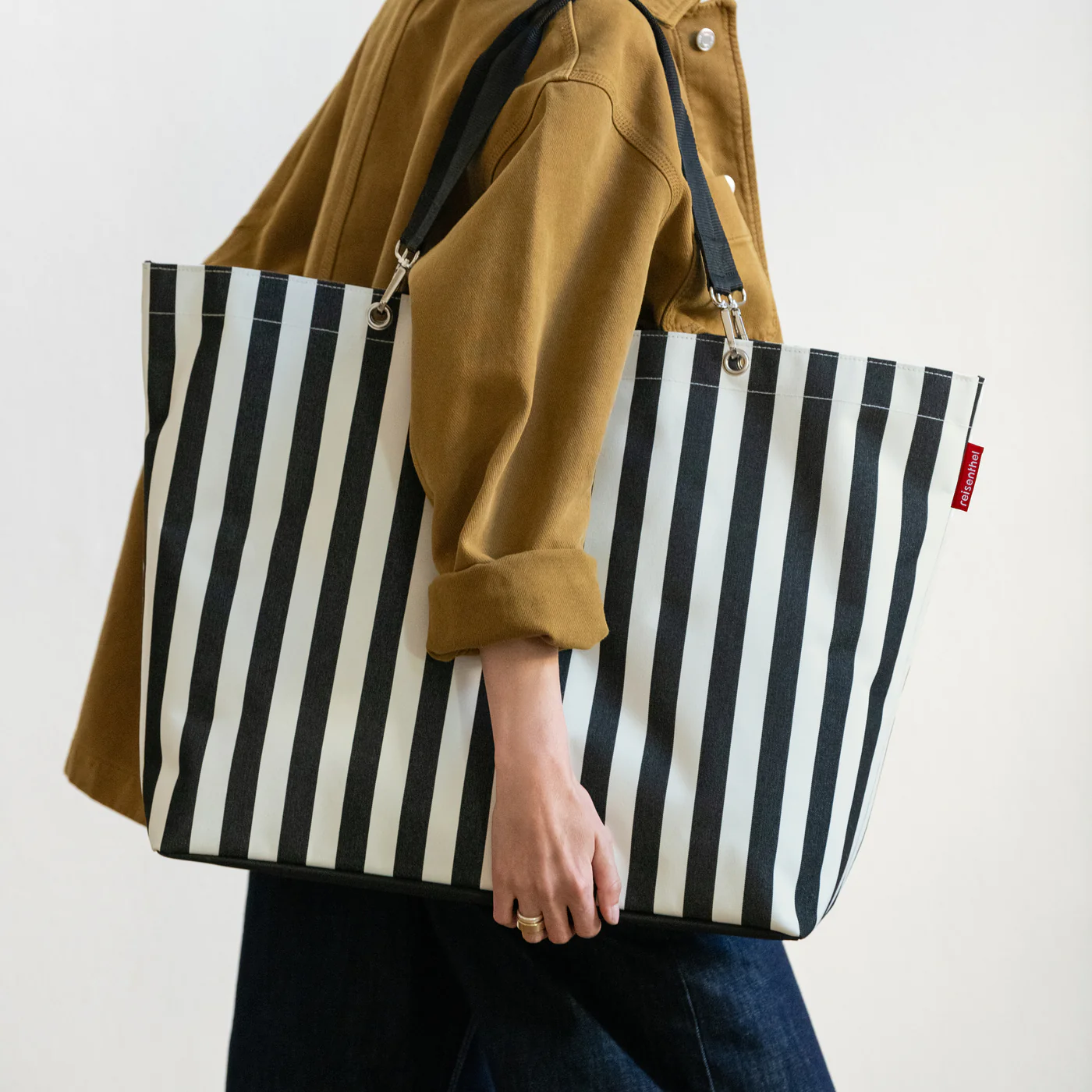 shopper XL summerstripes black - Image 3