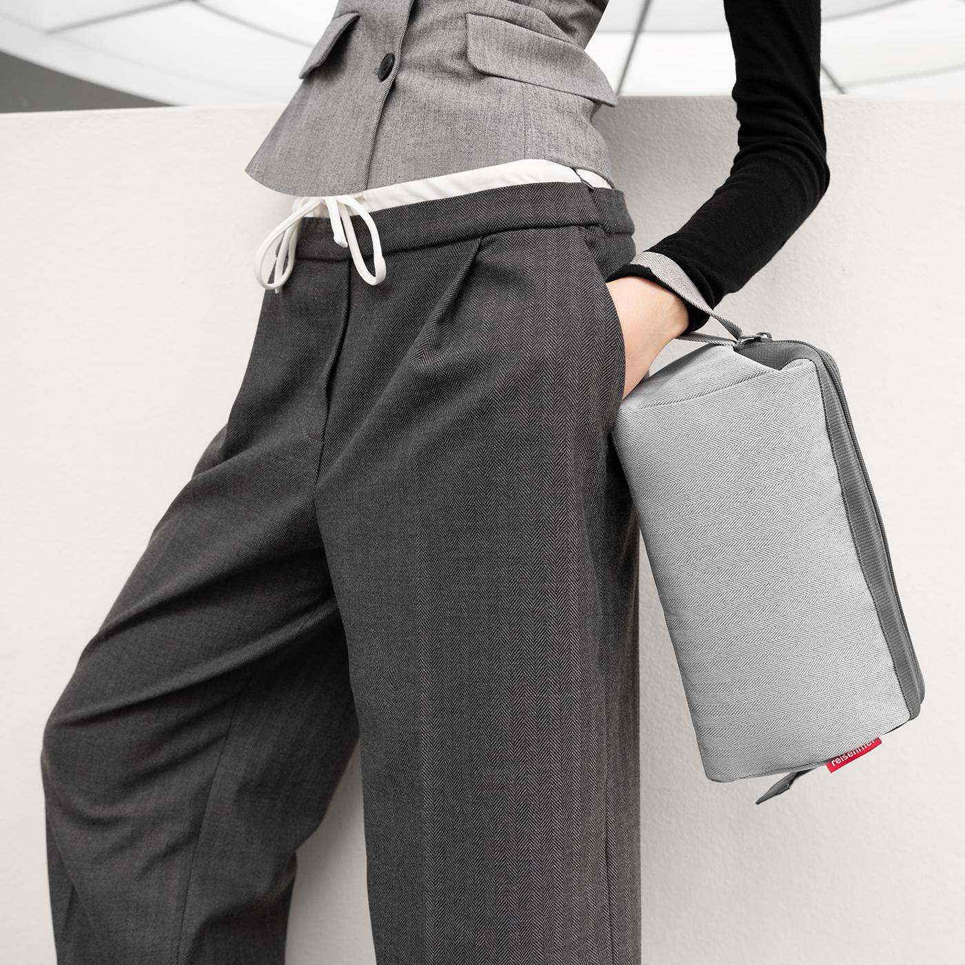 travelcosmetic herringbone grey - Image 2
