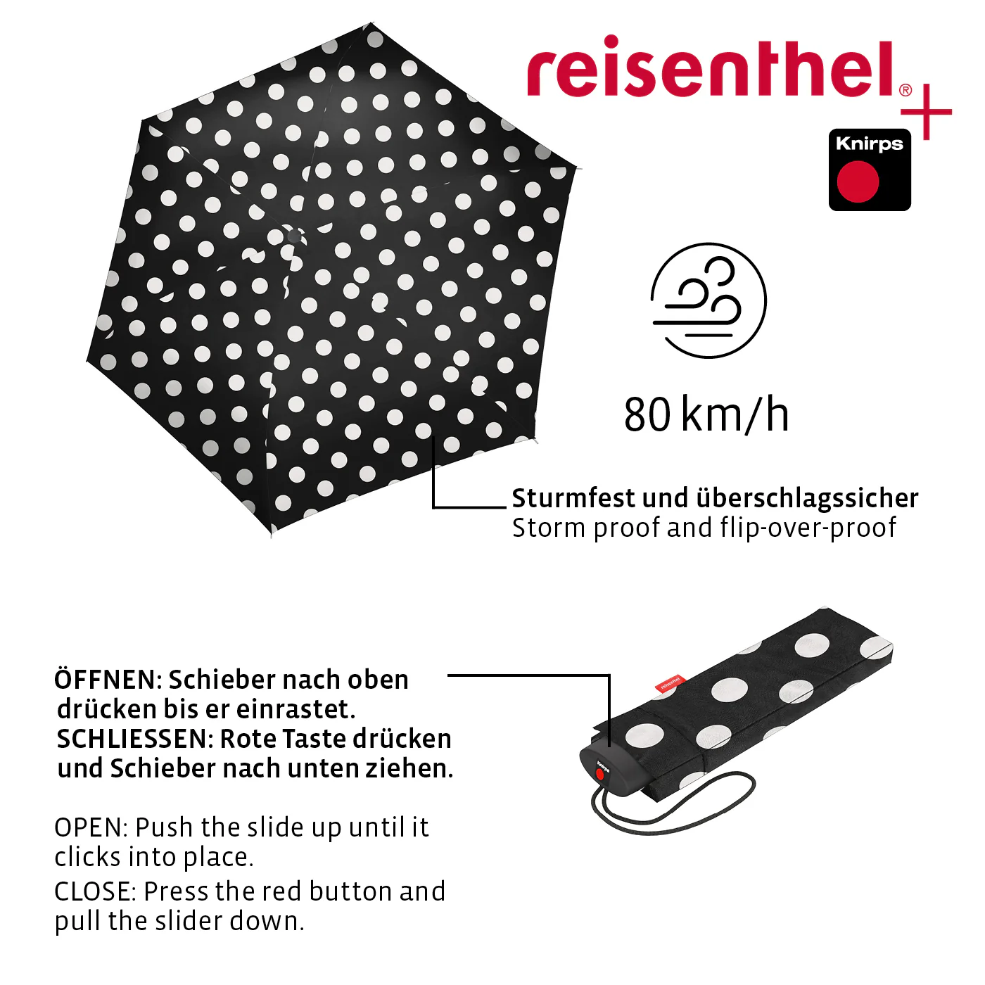 umbrella pocket mini dots white - Image 3